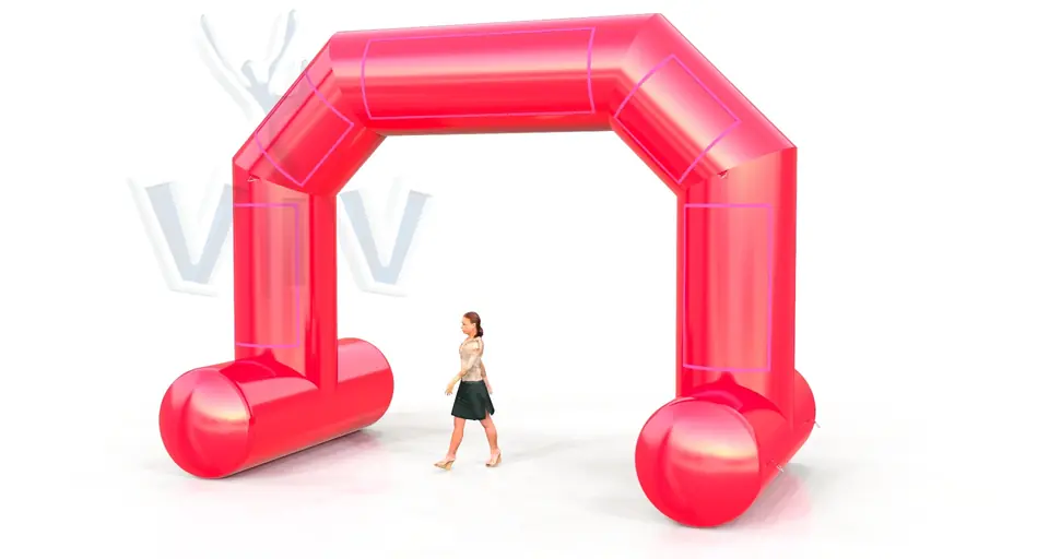 Diagonal self - standing gate 6 m commercial promotional inflatable gate